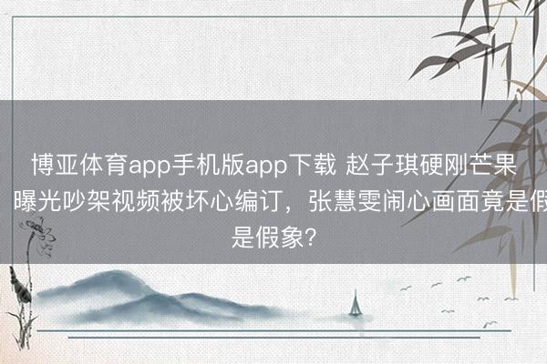 博亚体育app手机版app下载 赵子琪硬刚芒果TV！曝光吵架视频被坏心编订，张慧雯闹心画面竟是假象？