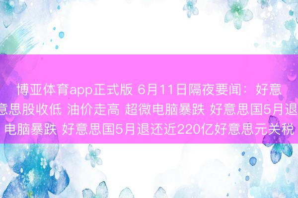 博亚体育app正式版 6月11日隔夜要闻：好意思国再度打击伊朗 好意思股收低 油价走高 超微电脑暴跌 好意思国5月退还近220亿好意思元关税