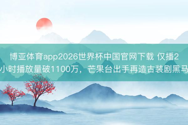 博亚体育app2026世界杯中国官网下载 仅播2小时播放量破1100万，芒果台出手再造古装剧黑马