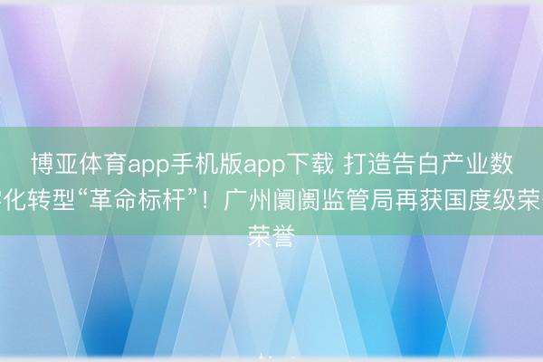 博亚体育app手机版app下载 打造告白产业数字化转型“革命标杆”！广州阛阓监管局再获国度级荣誉