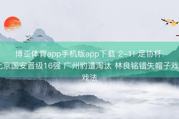 博亚体育app手机版app下载 2-1! 足协杯: 北京国安晋级16强 广州豹遭淘汰 林良铭错失帽子戏法